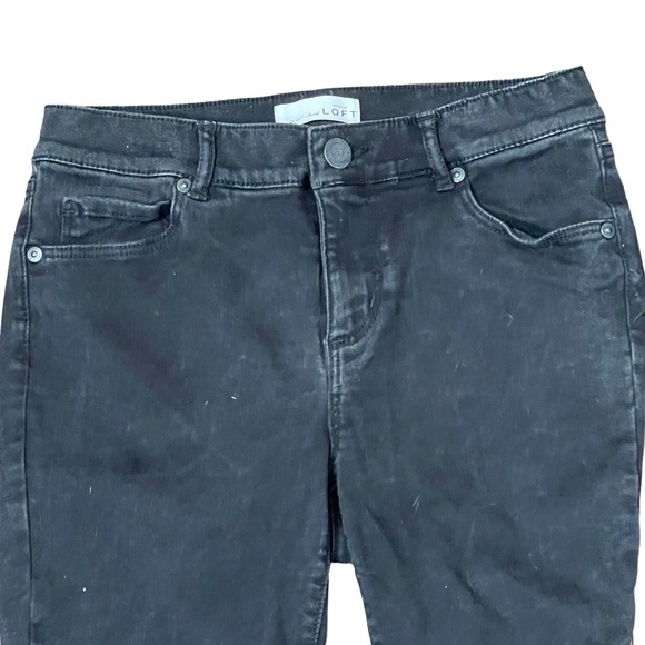 Loft Ann Taylor Denim Curvy Bootcut Jeans Black Women Size 4 Mid-Rise Stretch - Picture 2 of 9